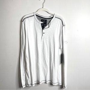 Modern Culture White Long Sleeve Henley Pullover Shirt Size L NWT